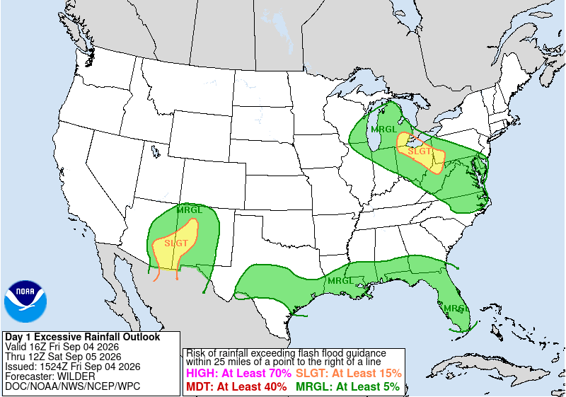 Day 1 Excessive Rainfall Forecast