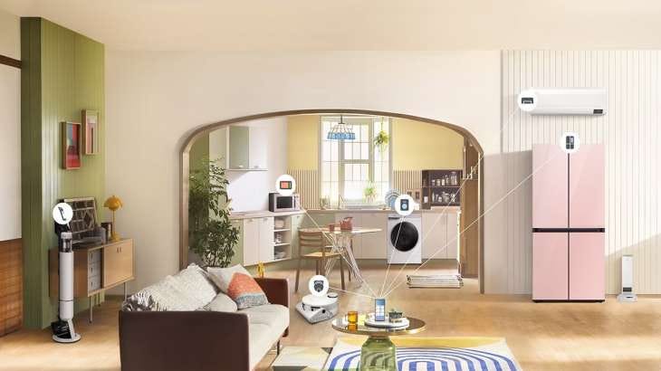 Uma sala com varios dispositivos conectados ao mesmo celular