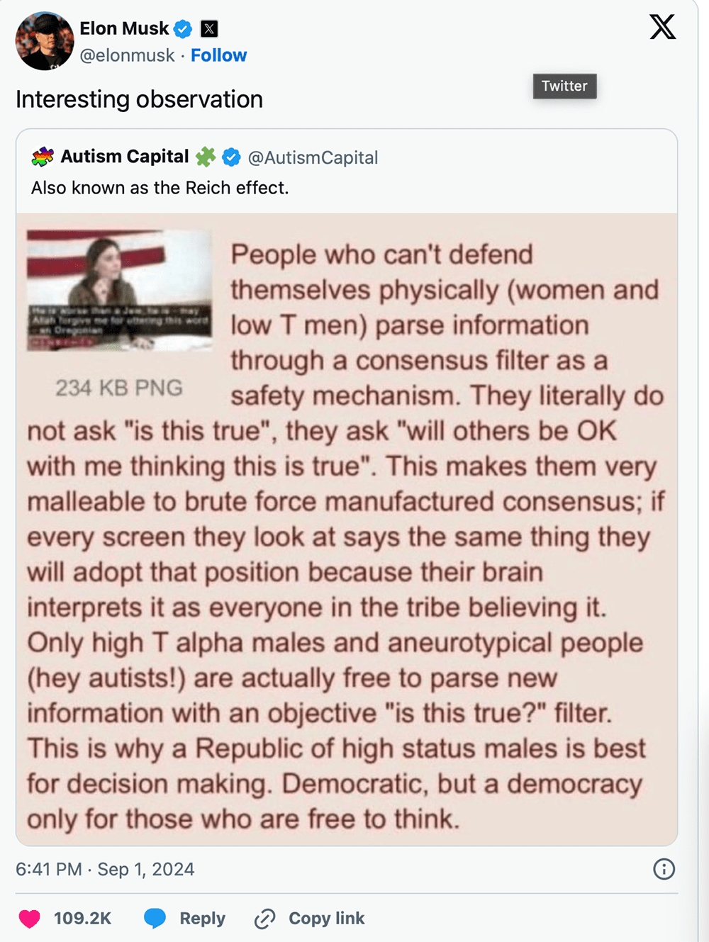 Musk Suggests Democracy for”High Status Males” Only – This is Not Cool