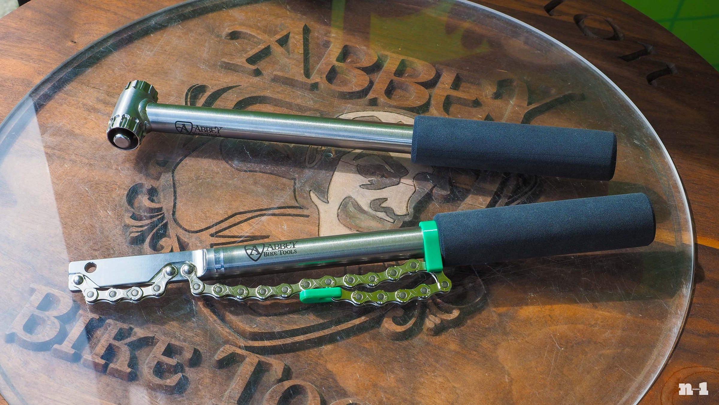 Abbey Bike Tools Shop chain whip and Crombie