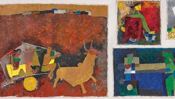 MF Husain's Gram Yatra smashes all Indian painting records with $13.75  million sale at Christie's in New York | Company Business News