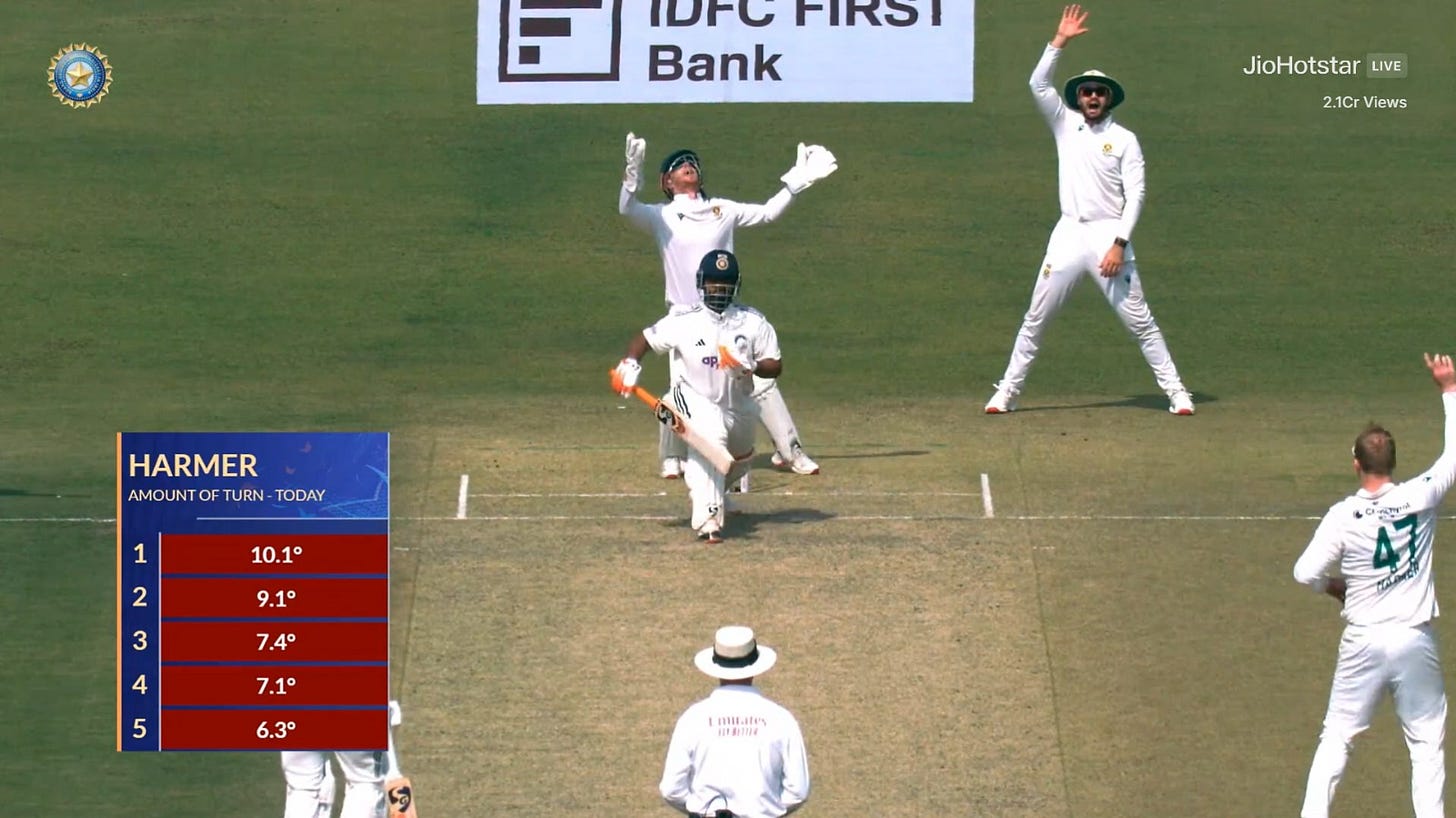 Simon Harmer's sub-80 kph deliveries turned a mile at the Eden Gardens