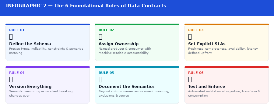Infographic 2 — The 6 Foundational Rules of Data Contracts