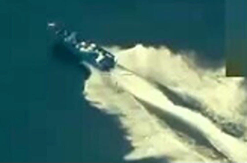 Sept. 19. 2025 re-attack photo of the third suspected smuggling boat targeted by the US Military in International Waters off Venezuela. Sept. 19. 2025 re-attack photo of the third suspected smuggling boat targeted by the US Military in International Waters off Venezuela.