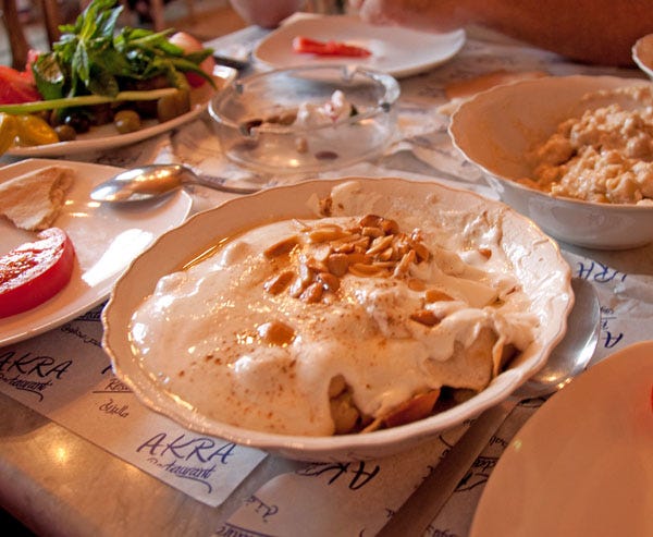 A table laden with Middle Easterfood. A table laden with Middle Easterfood.