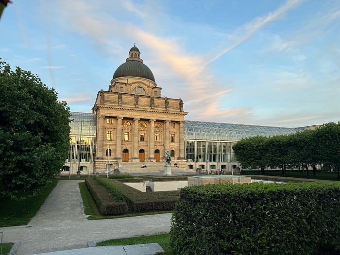 The Bayerische Staatskanzlei historic building in Munich. The Bayerische Staatskanzlei historic building in Munich.