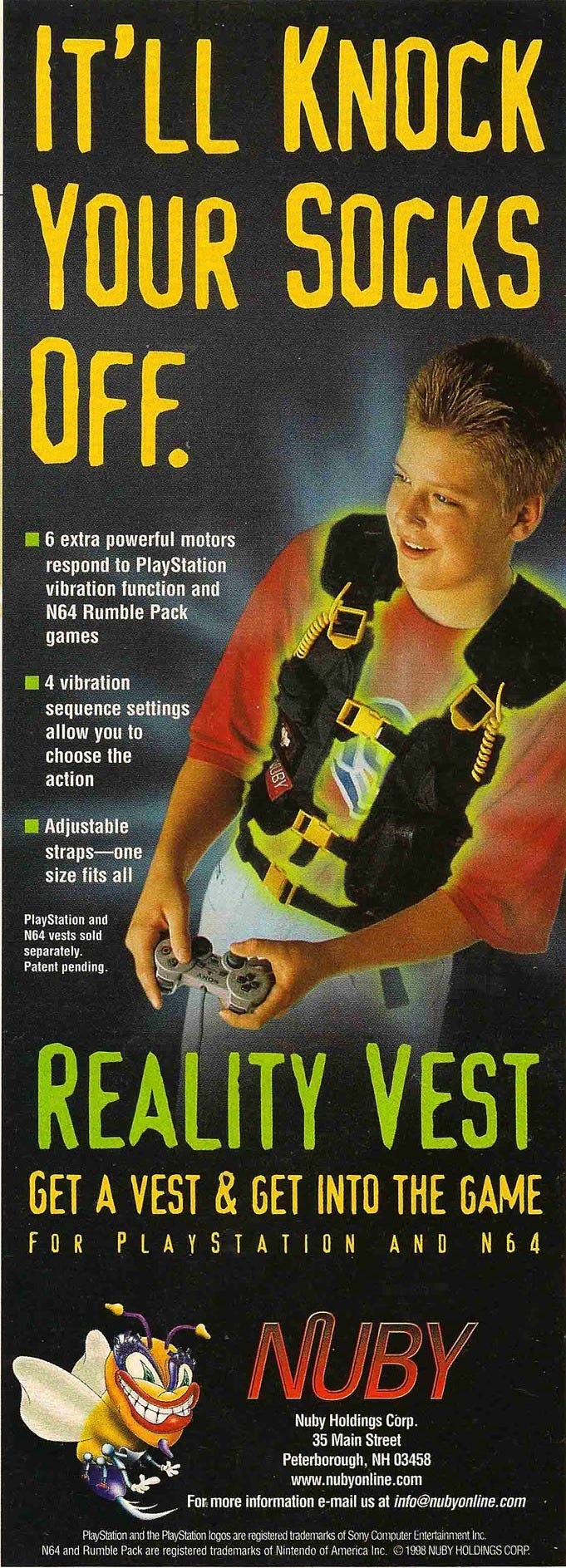 Video Game Print Ads — “Nuby Reality Vest” EGM, December 1998 (#113) ...