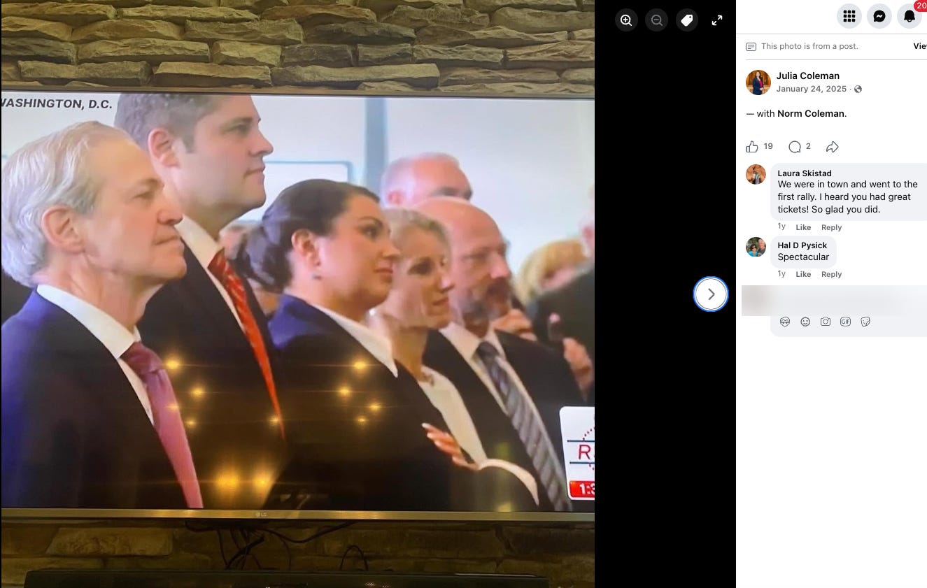 A photograph of a television screen showing the Coleman Family A photograph of a television screen showing the Coleman Family