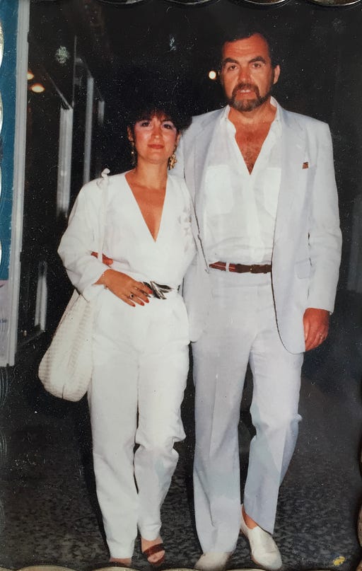 My mom and Tom looking like movie stars in Italy in the 90s.