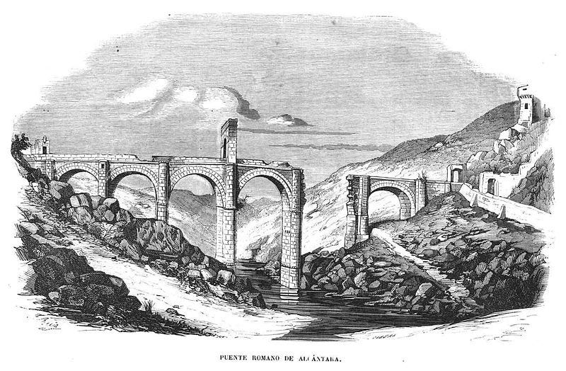 File:Puente romano de Alcántara, en El Museo Universal.jpg