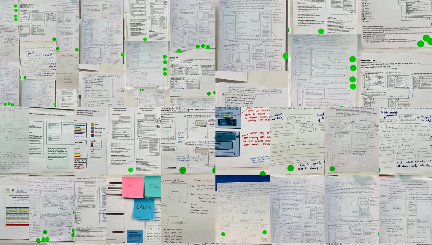 A wall full of sketches A wall full of sketches