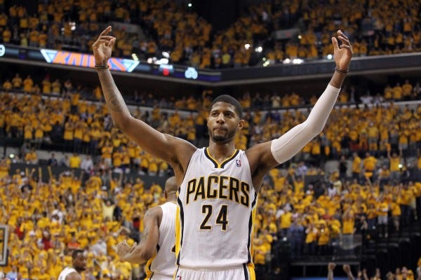 paul george of indiana pacers sidelines from playing 2015 paul george of indiana pacers sidelines from playing 2015