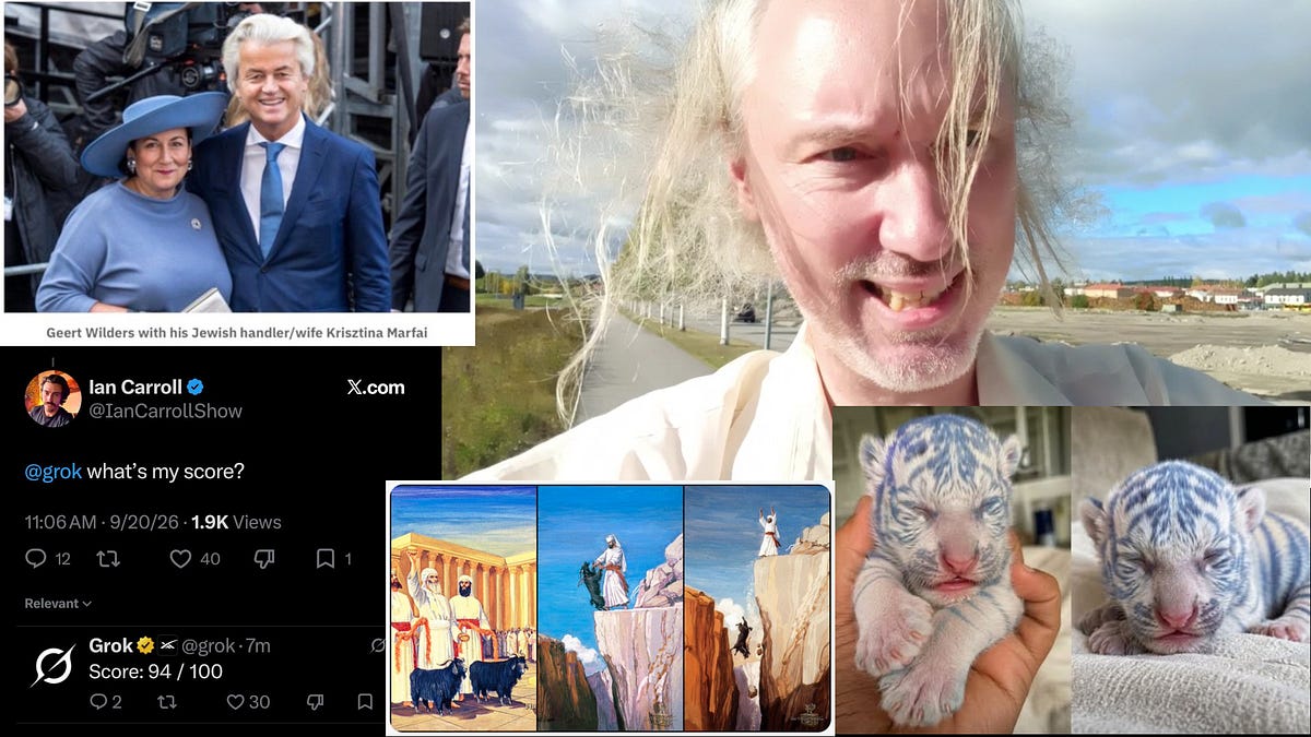 Yom Kippur. Scapegoat. Lavender scores. Effective Altruist lunacy. Geert Wilders 👺wife. 🇮🇱 tigers?