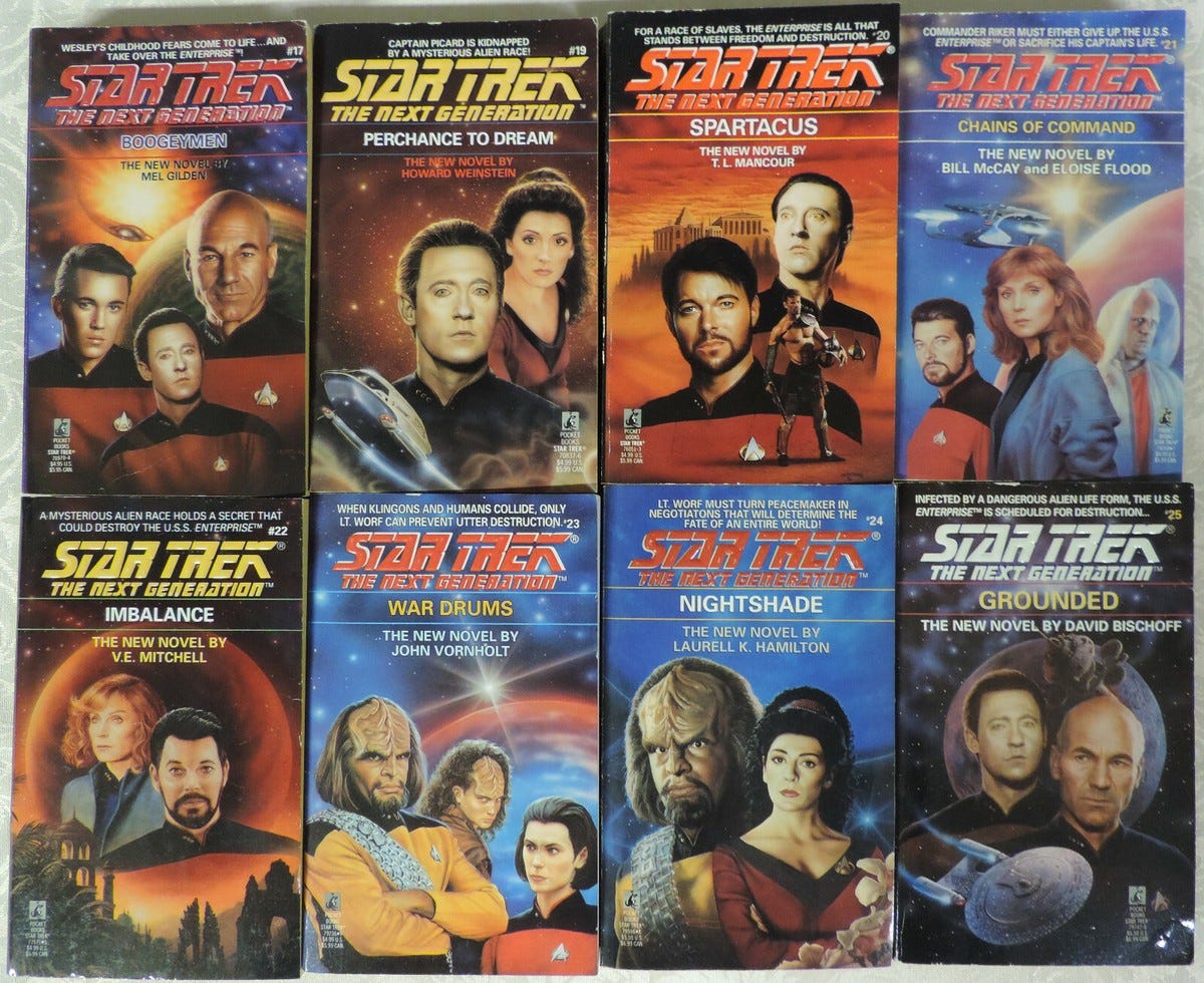LOT Star Trek The Next Generation The Numbered Novels Set #3 8 Books #17-#25 LOT Star Trek The Next Generation The Numbered Novels Set #3 8 Books #17-#25