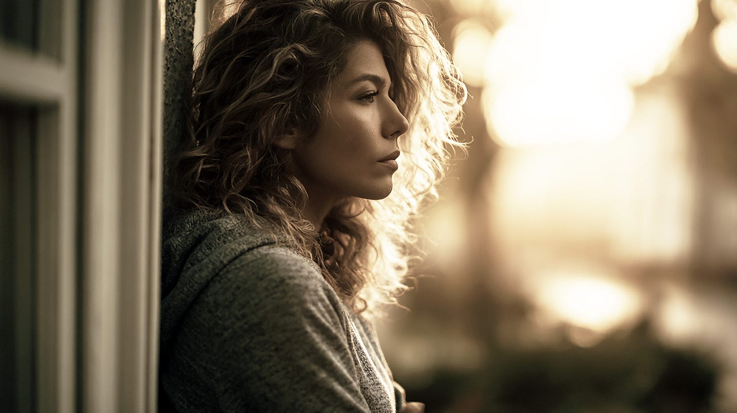 A person stands quietly in soft natural light, observing an ordinary scene with focused attention, suggesting deeper perception and stillness. A person stands quietly in soft natural light, observing an ordinary scene with focused attention, suggesting deeper perception and stillness.