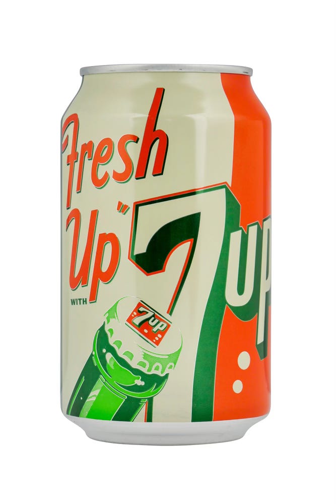 An old can of 7-up An old can of 7-up
