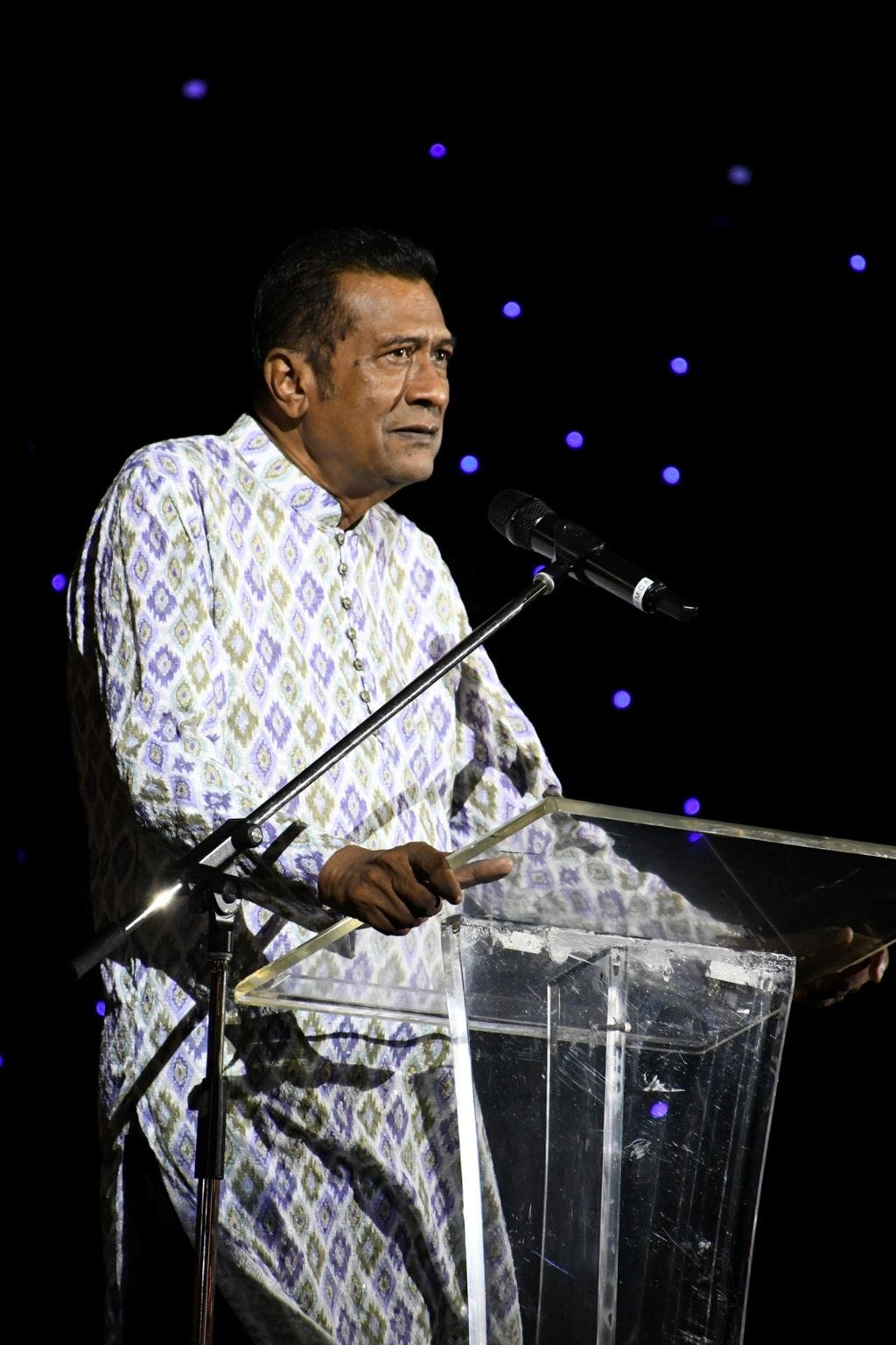 FILE – Independent Senator Deoroop Teemal, the president of the National Council of Indian Culture (NCIC), at a past event at the Divali Nagar. [Image by SHASTRI BOODAN]