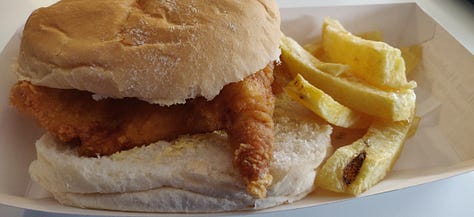 The first picture is a fish butty, purchased in Huddersfield, the second Neepsend social club in Sheffield and the 3rd Cafe Kino in Bristol