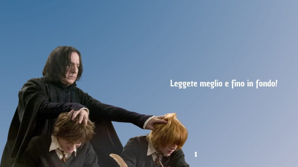 Meme con Piton che forza Harry e Ron a leggere, accompagnato dalla frase ‘Leggete meglio e fino in fondo!’, usato per smentire la fake news sul referendum cittadinanza 2025 secondo cui l’Italia sarebbe il Paese europeo che concede più cittadinanze, fraintendimento diffuso dei dati Eurostat. Meme con Piton che forza Harry e Ron a leggere, accompagnato dalla frase ‘Leggete meglio e fino in fondo!’, usato per smentire la fake news sul referendum cittadinanza 2025 secondo cui l’Italia sarebbe il Paese europeo che concede più cittadinanze, fraintendimento diffuso dei dati Eurostat.