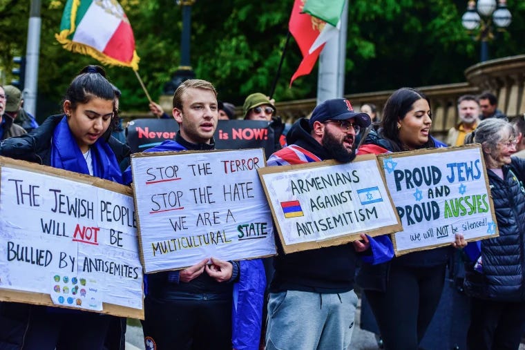 Protest tegen antisemitisme in Australië
