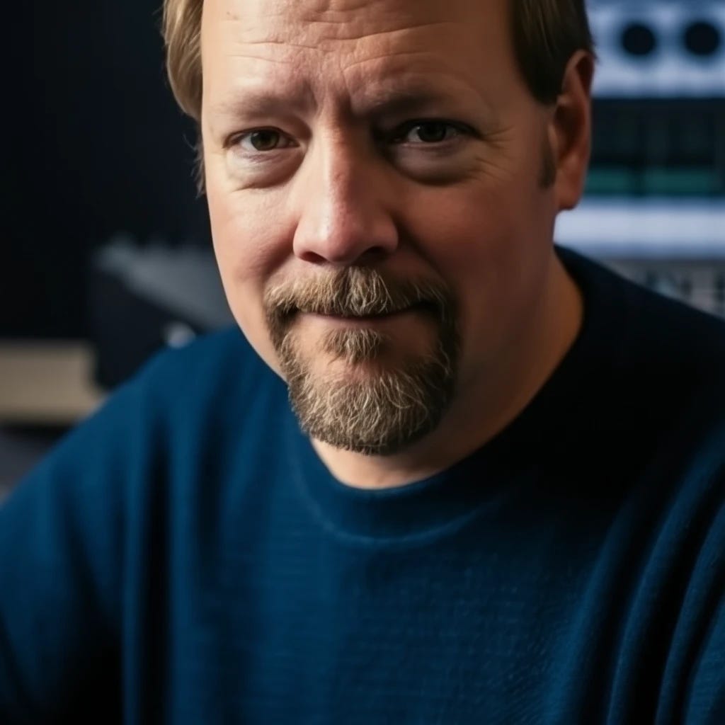 Glenn Beck radio host wearing a sweater sporting a goatee
