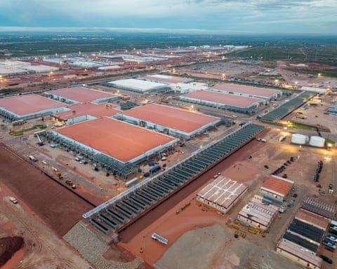 Construction at the first Stargate AI data center in Texas, US