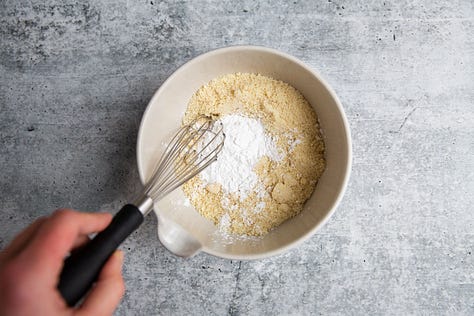 Process shots showing how to make grain free brownies.