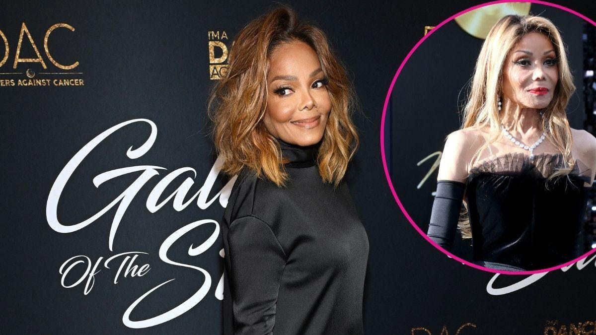 image of janet Jackson, inset of la toya Jackson image of janet Jackson, inset of la toya Jackson