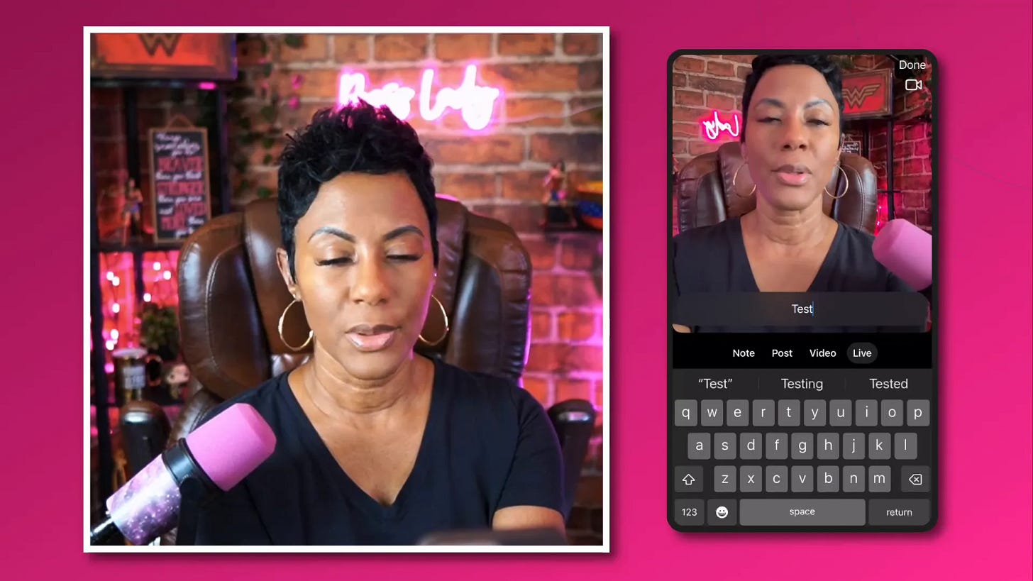 Substack mobile app live stream title input