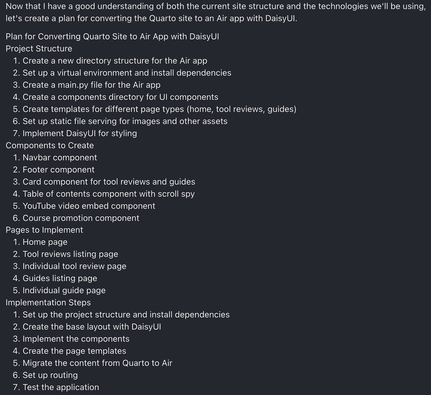 The initial plan generated by OpenHands