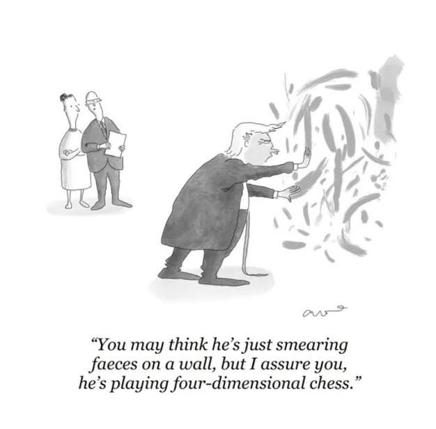 May be an image of chess and text that says 'ar "You may think he's just smearing faeces on a wall, but I assure you, he's playing four- r-dimensional chess."' May be an image of chess and text that says 'ar "You may think he's just smearing faeces on a wall, but I assure you, he's playing four- r-dimensional chess."'