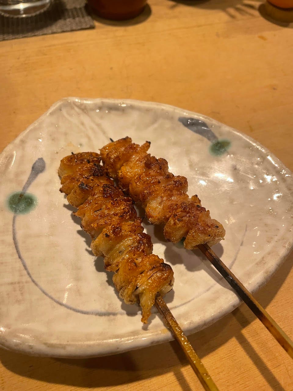 Crunchy knee cartilage skewer at Torishin