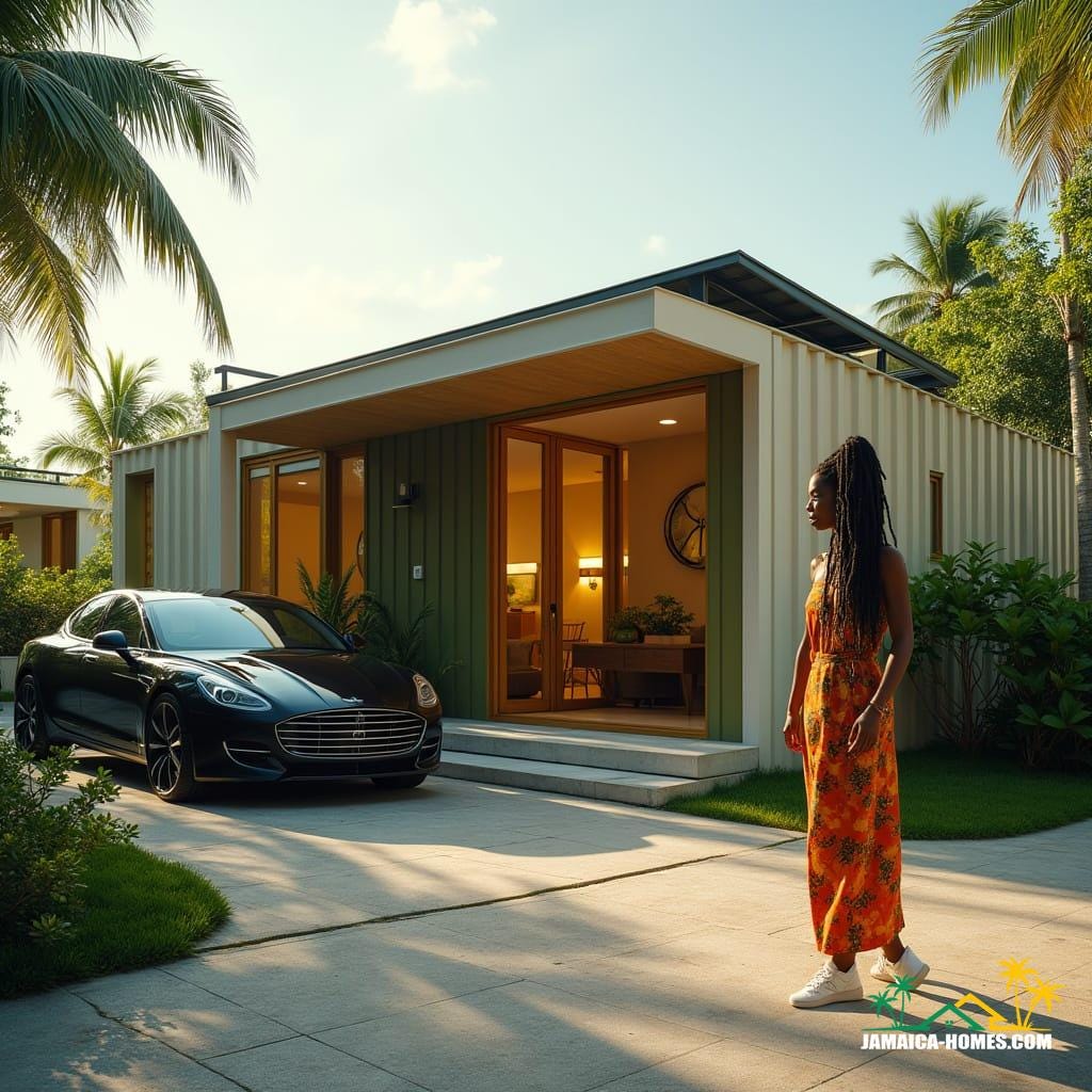 Kingston Container Home with Car and Person