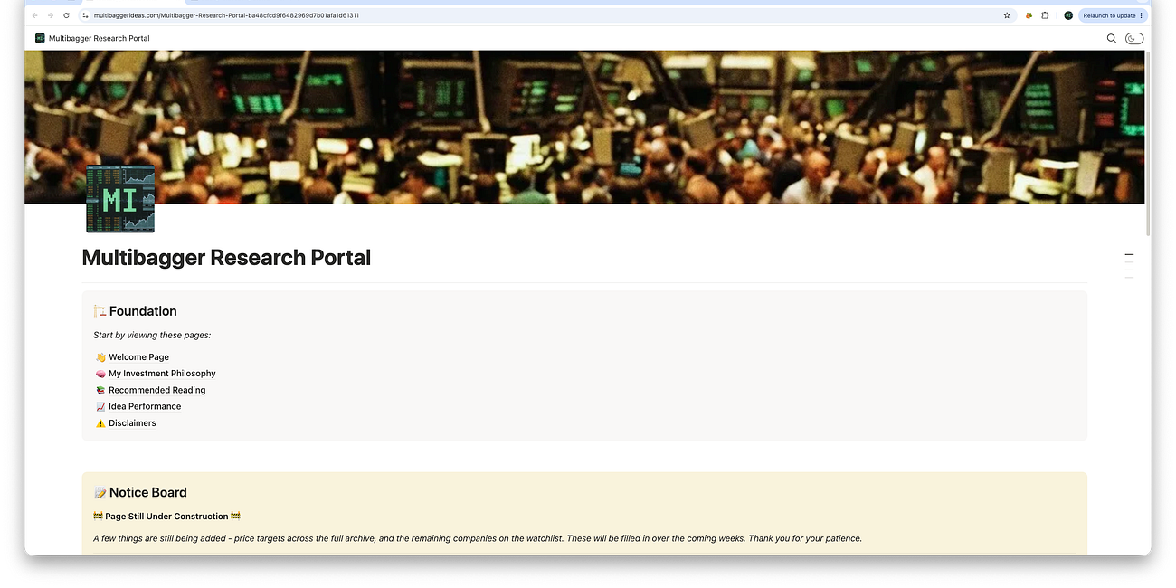 Introducing the Multibagger Research Portal