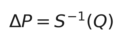 ΔP = S⁻¹(Q)