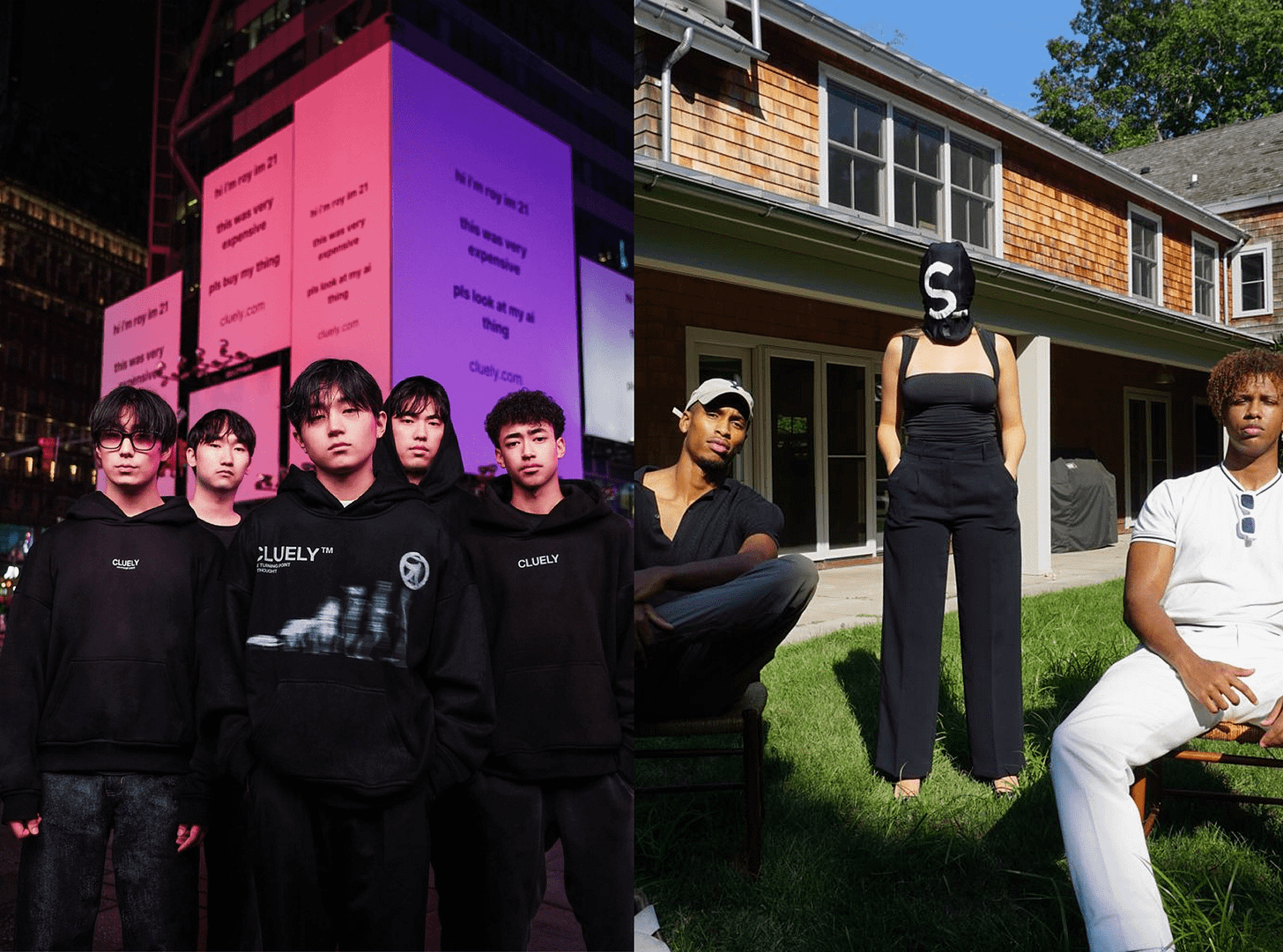 Left: Cluely startup team. Right: Series startup co-founders.