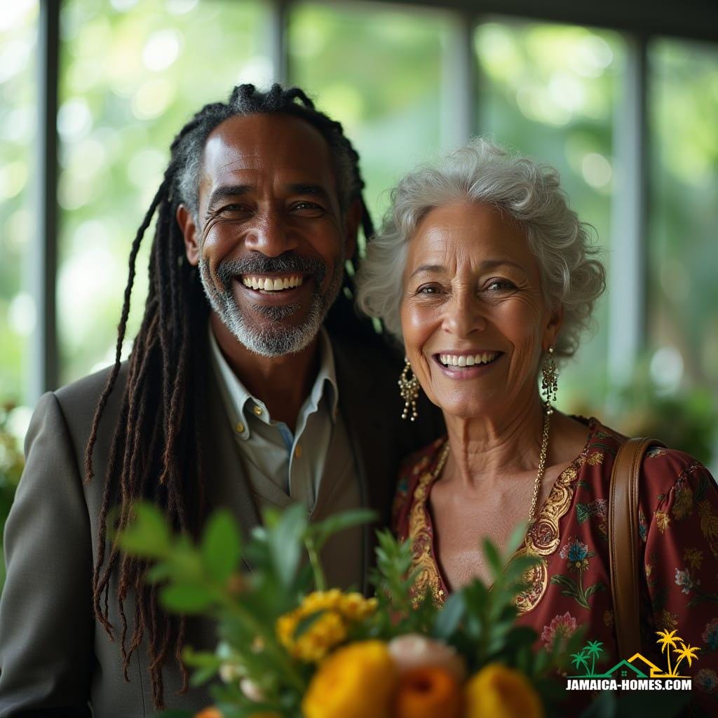 Couple arriving in Jamaica, capturing the joy and emotion of coming home.