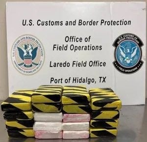 This $600,000 load of cocaine was sniffed out by the keen nose of a CBP K9 as a Mexican cartel smuggler tried to drive it into the country on May 1, 2026 (US Customs & Border Protection photo) This $600,000 load of cocaine was sniffed out by the keen nose of a CBP K9 as a Mexican cartel smuggler tried to drive it into the country on May 1, 2026 (US Customs & Border Protection photo)