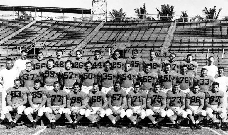 Team photo of the 1946 Miami Seahawks. Courtesy of Mike Depaz. Team photo of the 1946 Miami Seahawks. Courtesy of Mike Depaz.
