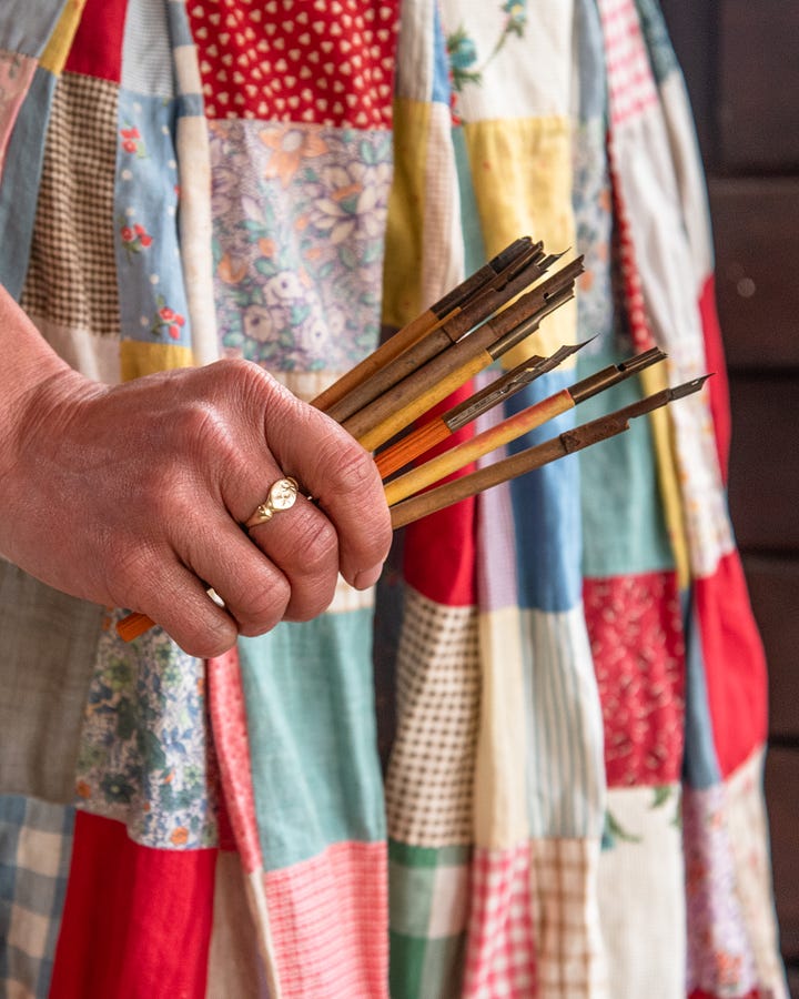 art supplies, vintage style, Peg and Awl