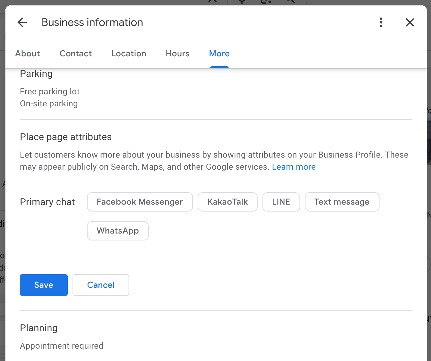 Google Business Profiles Place Page Attributes Google Business Profiles Place Page Attributes