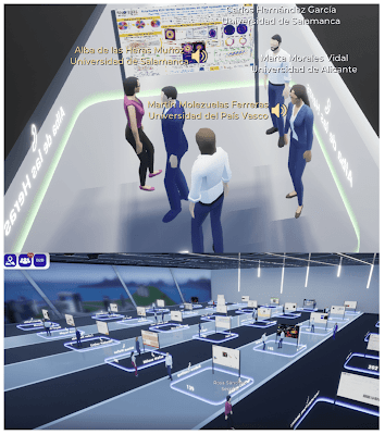 Snapshots of the Secpholand platform showing a poster session.