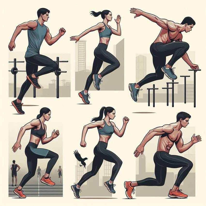 atletas  padrões motores básicos: correr, saltar, rodar, equilibrar-se e mudar de direção. 