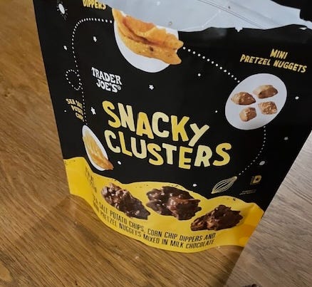 A bag of Trader Joe's Snacky Clusters