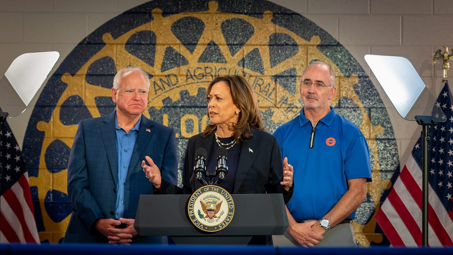 Harris and Walz show support for labor during campaign stop at UAW hall in  Wayne - WDET 101.9 FM