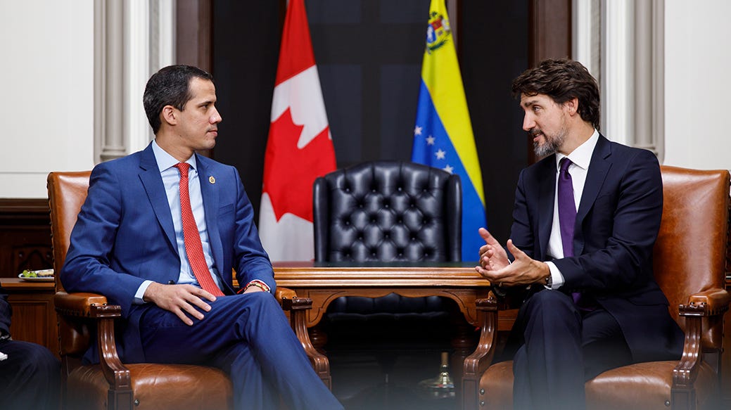 Prime Minister Trudeau with Guaidó in January 2020. Prime Minister Trudeau with Guaidó in January 2020.