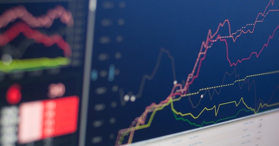 close-up photo of monitor displaying graph