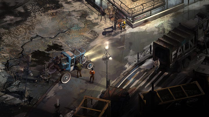 Screenshot from Disco Elysium showcasing locations in Martinaise