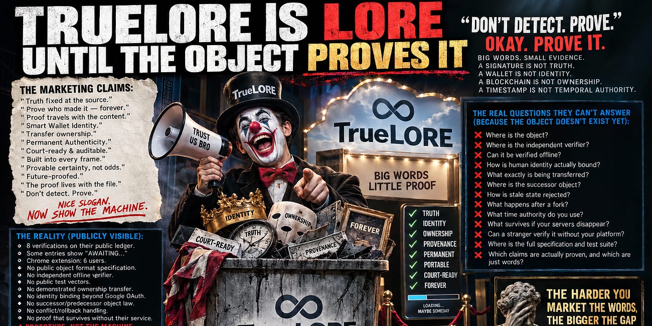 TRUELORE IS LORE UNTIL THE OBJECT PROVES IT