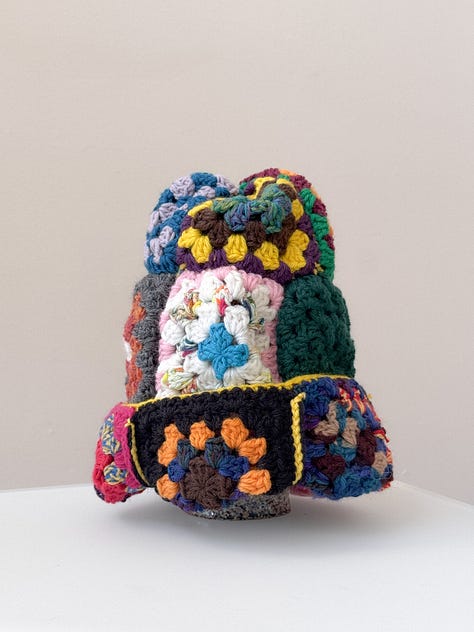 Multi color granny crochet patchwork beanie